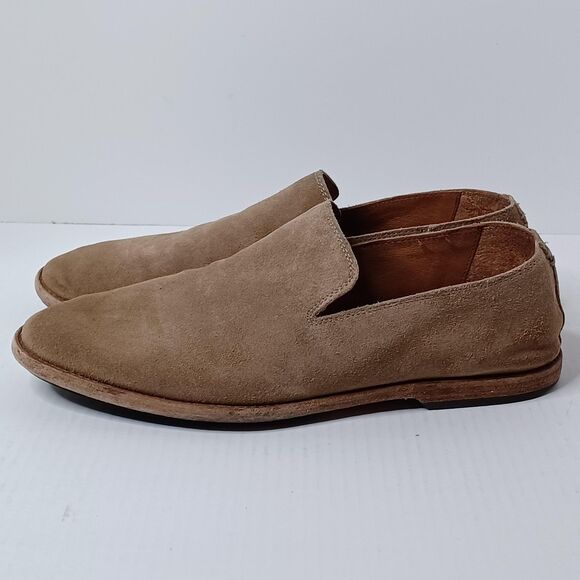 Frye Shoes Mens 10.5 Suede Loafers Slip On Ash Venetian Leather Casual Dress - Picture 4 of 10